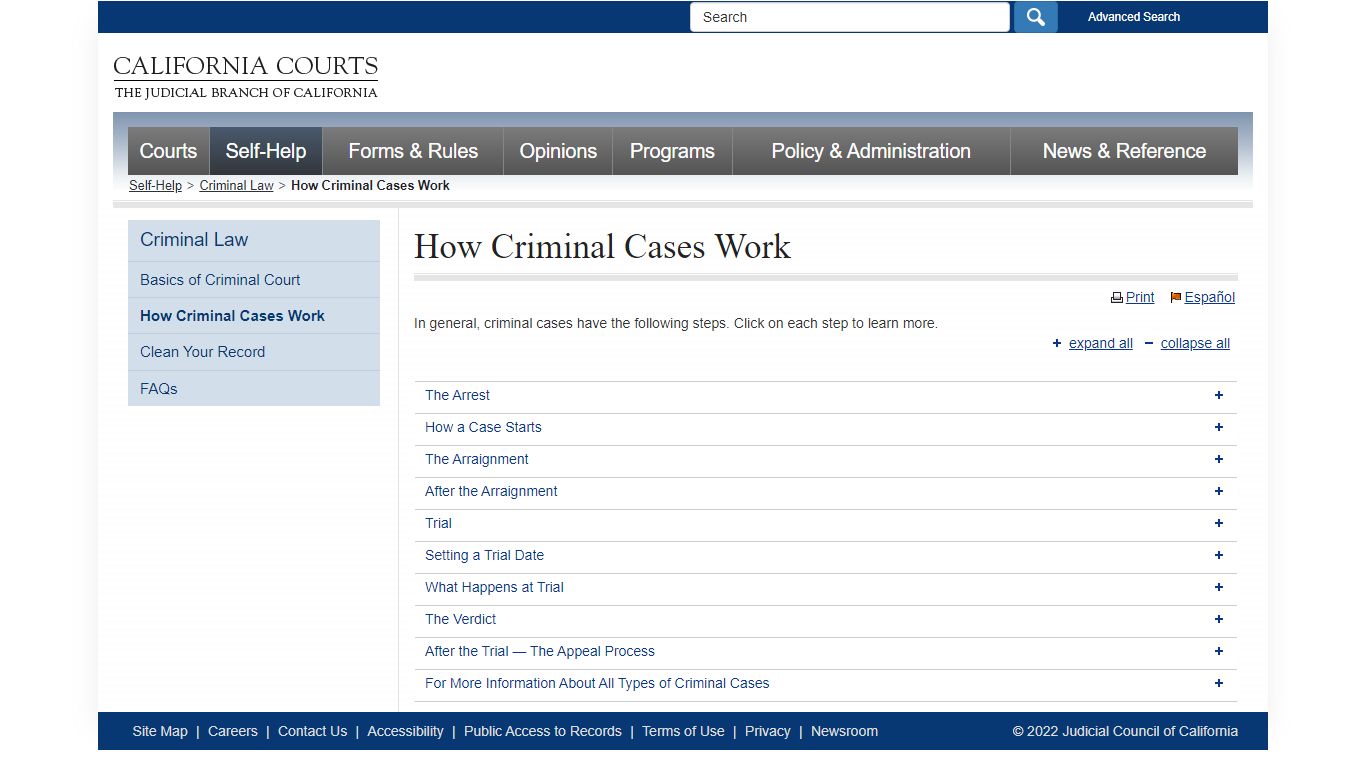 How Criminal Cases Work - criminal_selfhelp - California